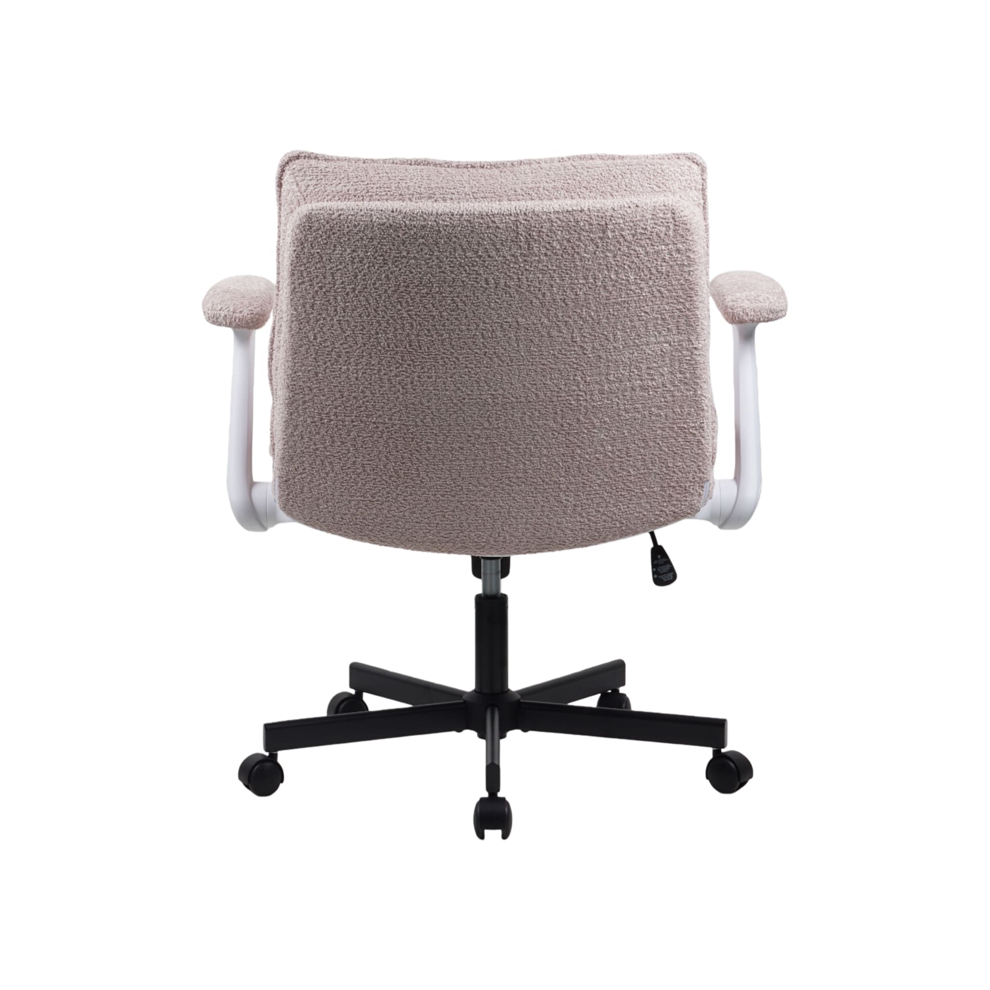 Criss Cross Legged Office Chair With Wheels And Flip-Up Arms, Upholstered Criss Cross Desk Chair, Wide Seat Chairs For Home Office, Vanity, Apartment_maomaolike.com